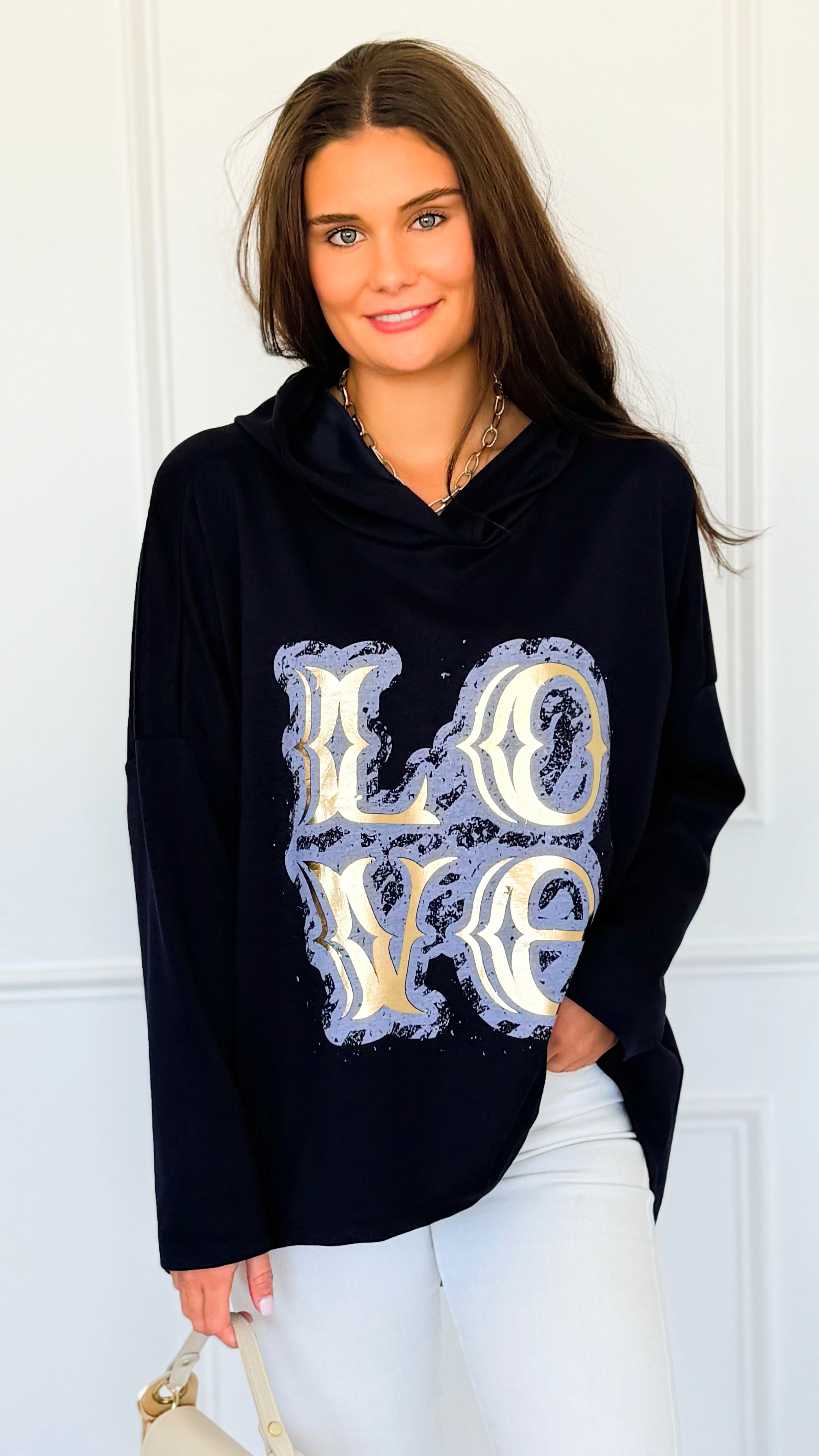 Love Is In The Air Italian Hoodie Top-110 Long Sleeve Tops-Italianissimo-Coastal Bloom Boutique, find the trendiest versions of the popular styles and looks Located in Indialantic, FL