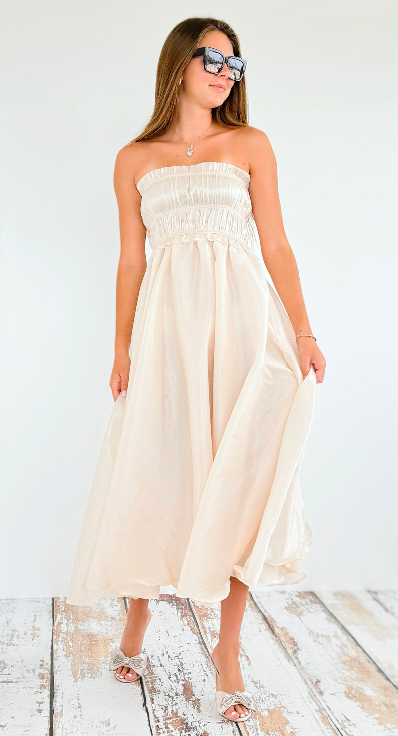 Draped Off Shoulder Maxi Dress-200 Dresses/Jumpsuits/Rompers-ROUSSEAU-Coastal Bloom Boutique, find the trendiest versions of the popular styles and looks Located in Indialantic, FL