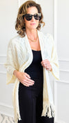 Fringe Trim Crochet Draped Shawl Wrap-150 Cardigan Layers-NYW-Coastal Bloom Boutique, find the trendiest versions of the popular styles and looks Located in Indialantic, FL