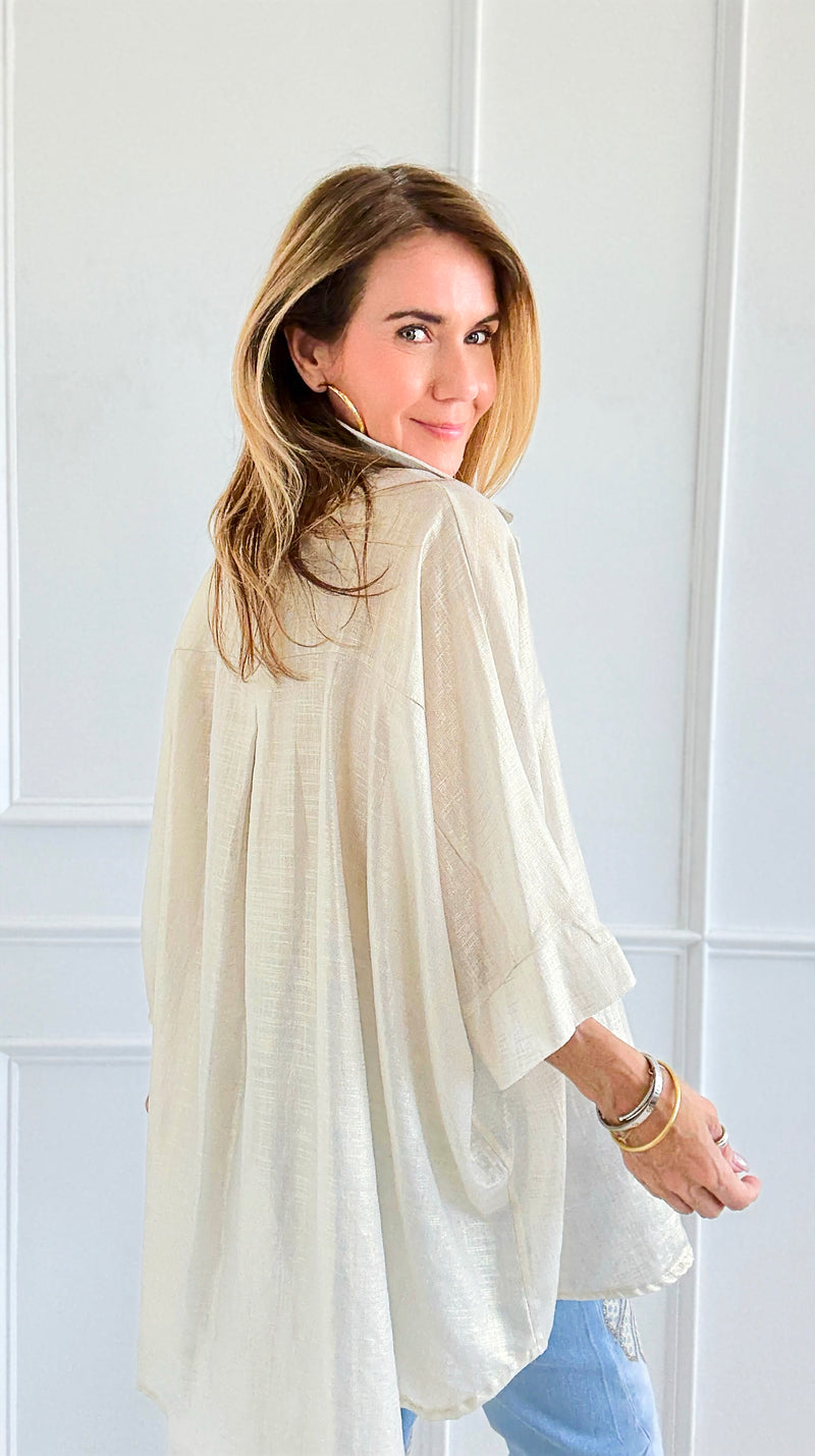 Glow Drift Italian Button Top-170 Bottoms-SEÑORITA C-Coastal Bloom Boutique, find the trendiest versions of the popular styles and looks Located in Indialantic, FL
