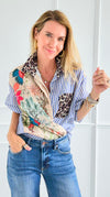 Pre Auth - L'uccello Italian Blouse-110 Long Sleeve Tops-Italianissimo-Coastal Bloom Boutique, find the trendiest versions of the popular styles and looks Located in Indialantic, FL