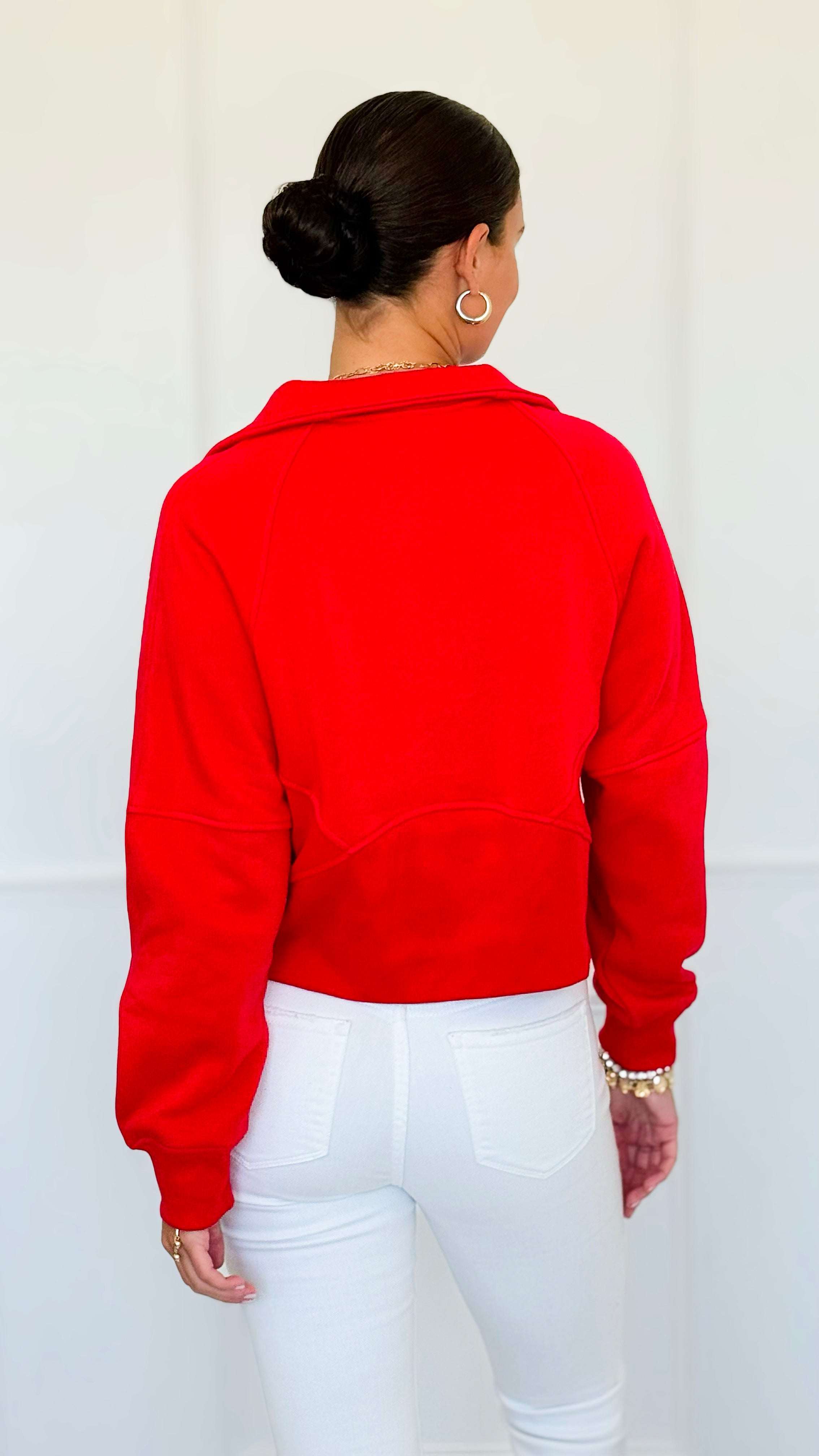 Mist Over Capri Sweatshirt - Ruby-130 Long Sleeve Tops-Zenana-Coastal Bloom Boutique, find the trendiest versions of the popular styles and looks Located in Indialantic, FL