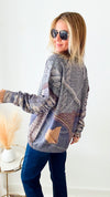 Mix Media Denim Pocket Sweater-140 Sweaters-original usa-Coastal Bloom Boutique, find the trendiest versions of the popular styles and looks Located in Indialantic, FL