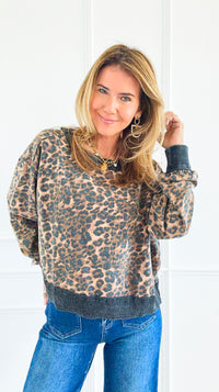 Wild Streak Knit Sweatshirt-130 Long Sleeve Tops-White Birch-Coastal Bloom Boutique, find the trendiest versions of the popular styles and looks Located in Indialantic, FL