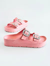 Stone Buckle Double-Strap Sandals - Dusty Rose-250 Shoes-H2K TRADING-Coastal Bloom Boutique, find the trendiest versions of the popular styles and looks Located in Indialantic, FL