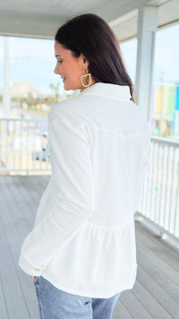 Peplum Ease Terry Jacket