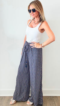 Postage Stamp Wrap Pants-170 Bottoms-Fashion Fuse-Coastal Bloom Boutique, find the trendiest versions of the popular styles and looks Located in Indialantic, FL