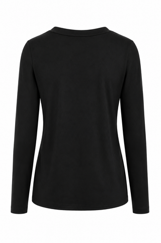 V-Neck Anniston Microfiber Tee  - Black