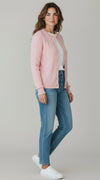 Cable Knit Crew Neck Cardigan- Dusty Pink￼-140 Sweaters-CIELO-Coastal Bloom Boutique, find the trendiest versions of the popular styles and looks Located in Indialantic, FL
