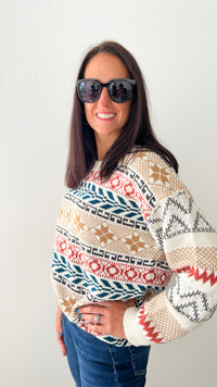 Ski Lodge Knit Sweater-140 Sweaters-Gigio-Coastal Bloom Boutique, find the trendiest versions of the popular styles and looks Located in Indialantic, FL