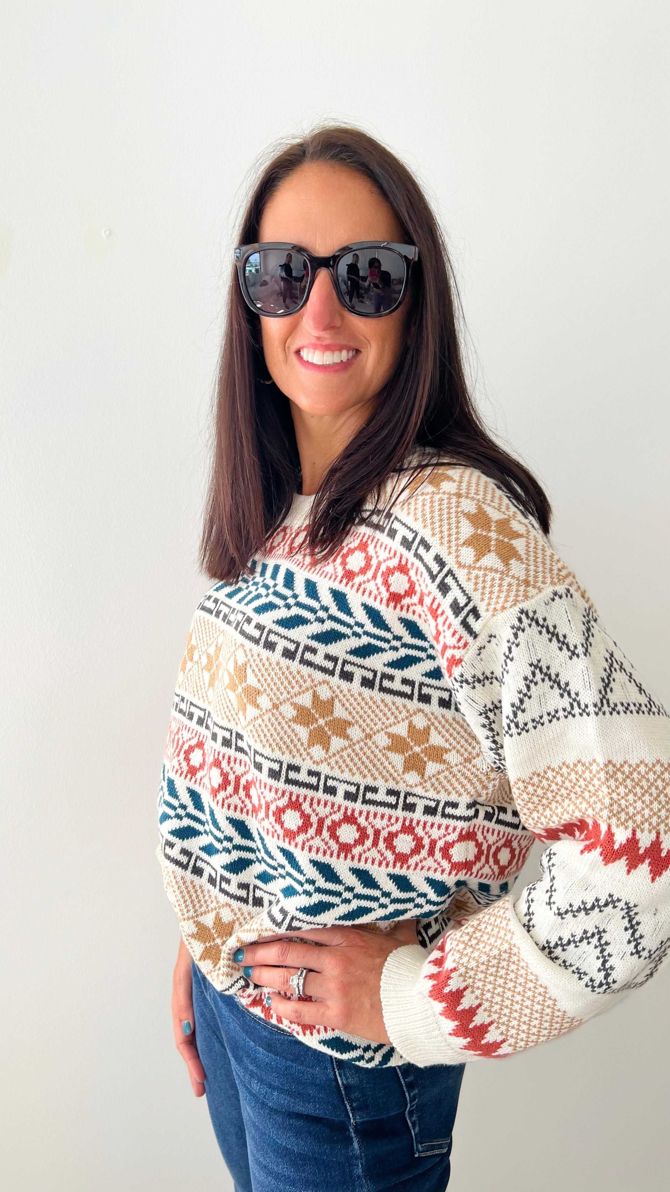 Ski Lodge Knit Sweater-140 Sweaters-Gigio-Coastal Bloom Boutique, find the trendiest versions of the popular styles and looks Located in Indialantic, FL