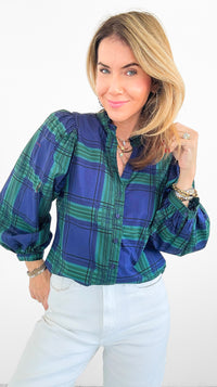 Timeless Plaid Button-Up Top-130 Long Sleeve Tops-SUGARLIPS-Coastal Bloom Boutique, find the trendiest versions of the popular styles and looks Located in Indialantic, FL