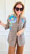 CB CUSTOM - The Heavenly Garden Blazer-160 Jackets-Blue Velvet / HOLLY-Coastal Bloom Boutique, find the trendiest versions of the popular styles and looks Located in Indialantic, FL
