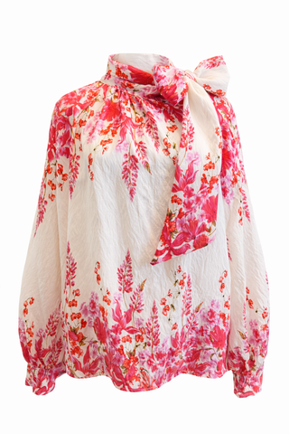 Love In Bloom Tie Neck Italian Top
