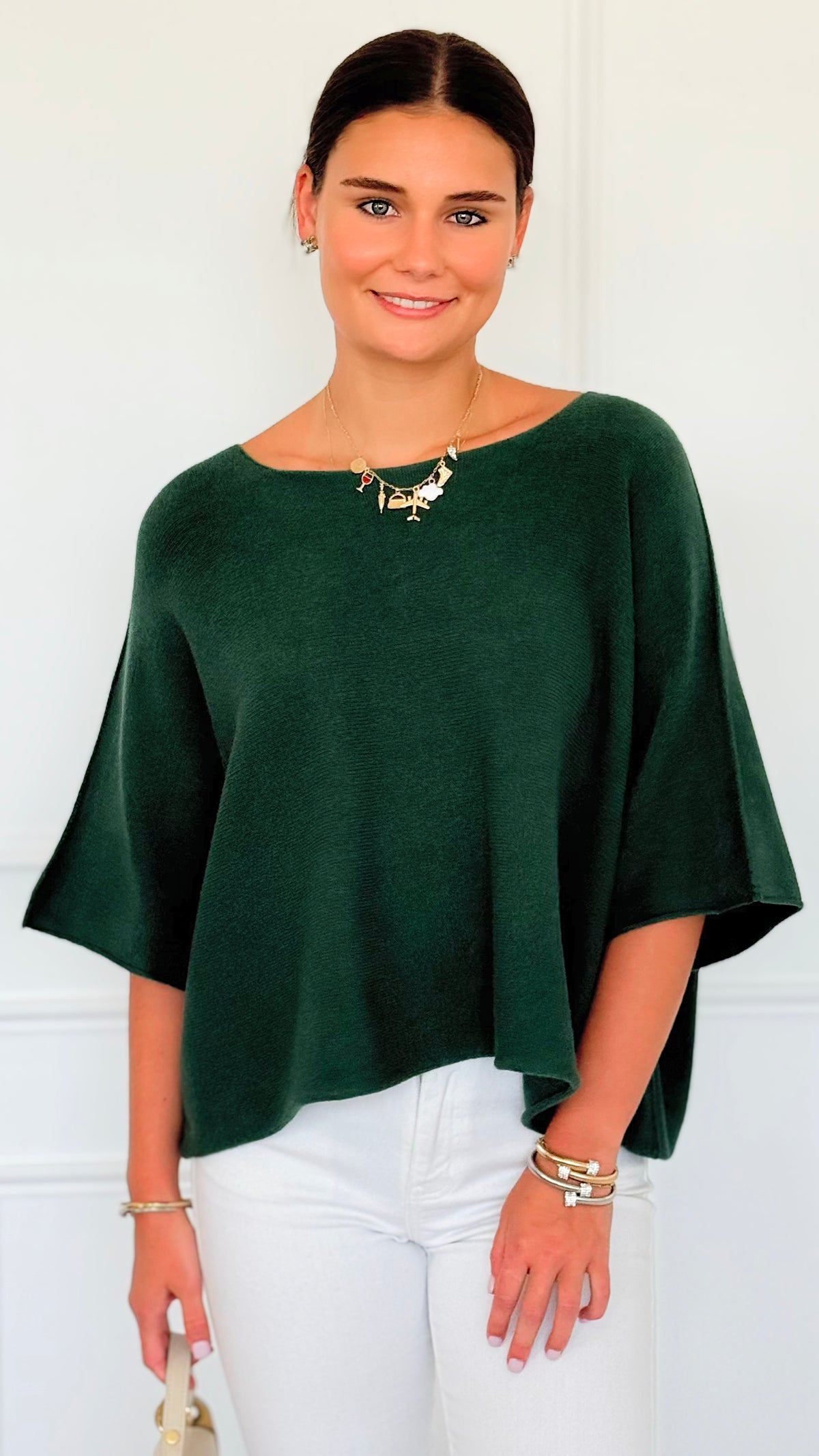 Winter in Amalfi Italian Top - Forest Green-140 Sweaters-Italianissimo-Coastal Bloom Boutique, find the trendiest versions of the popular styles and looks Located in Indialantic, FL