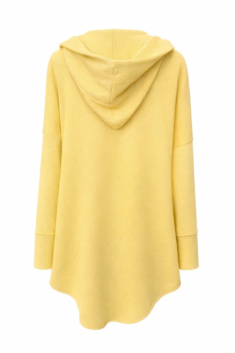 Open Front Longline Hoodie Cardigan - Yellow Glow