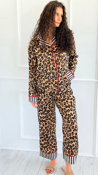 Spotted in Satin Print Pajama Set-210 Loungewear/Sets-Anniewear-Coastal Bloom Boutique, find the trendiest versions of the popular styles and looks Located in Indialantic, FL