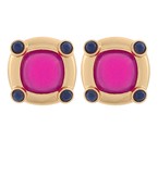 Color Mix Square Earrings - Fuchsia-230 Jewelry-GS JEWELRY-Coastal Bloom Boutique, find the trendiest versions of the popular styles and looks Located in Indialantic, FL