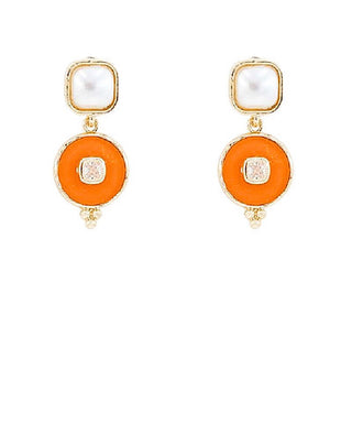 Azure Coast Disc Earrings - Orange