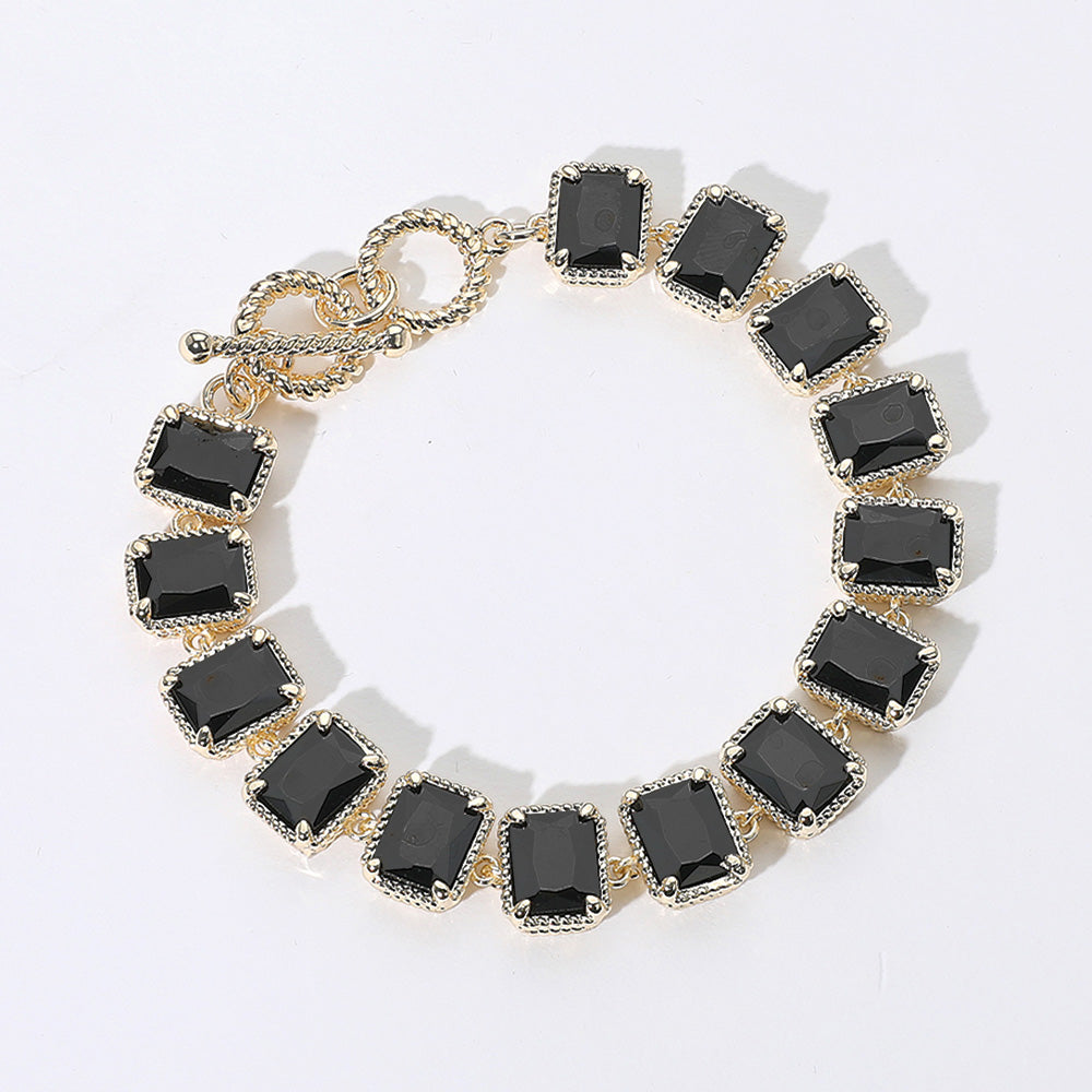 Be Bold Gem Toggle Bracelet - Jet Black-230 Jewelry-NYW-Coastal Bloom Boutique, find the trendiest versions of the popular styles and looks Located in Indialantic, FL