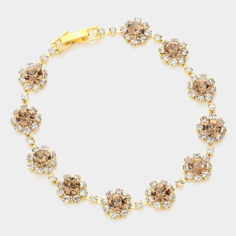 Starlit Blossom Sparkle Bracelet - Lt. Topaz-230 Jewelry-NYW-Coastal Bloom Boutique, find the trendiest versions of the popular styles and looks Located in Indialantic, FL