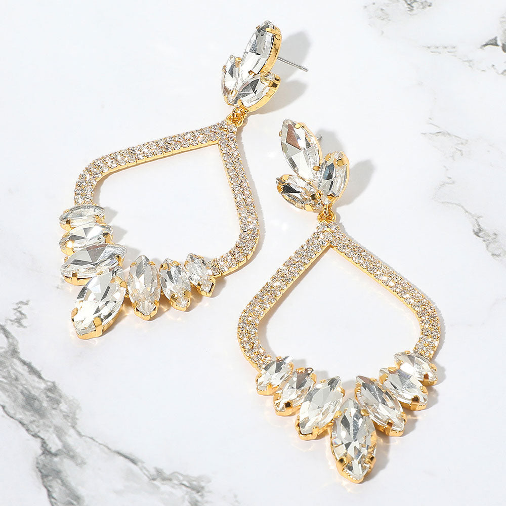 Celestial Crown Drop Earrings - Clear-230 Jewelry-NYW-Coastal Bloom Boutique, find the trendiest versions of the popular styles and looks Located in Indialantic, FL