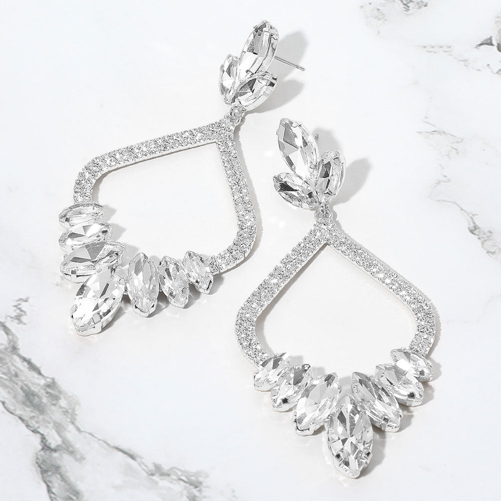 Celestial Crown Drop Earrings - Clear-230 Jewelry-NYW-Coastal Bloom Boutique, find the trendiest versions of the popular styles and looks Located in Indialantic, FL
