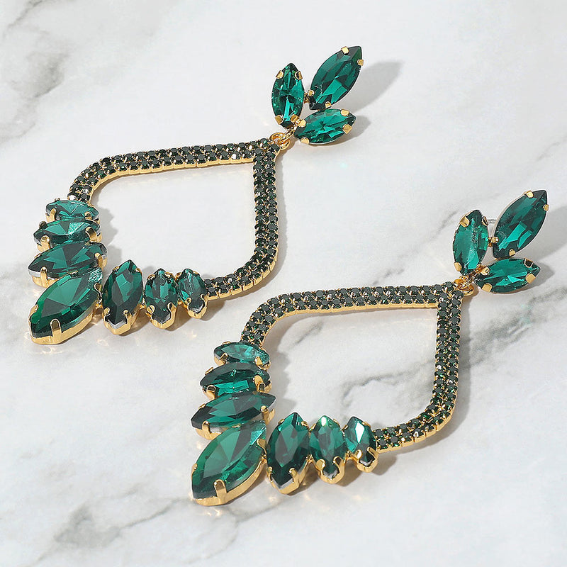 Celestial Crown Drop Earrings - Emerald-230 Jewelry-NYW-Coastal Bloom Boutique, find the trendiest versions of the popular styles and looks Located in Indialantic, FL