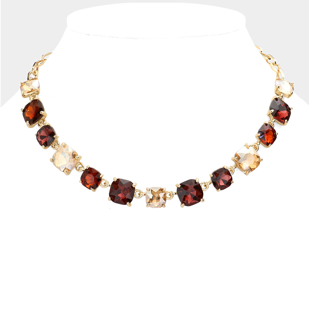 City Lights Luxe Necklace - Brown, Multi-230 Jewelry-NYW-Coastal Bloom Boutique, find the trendiest versions of the popular styles and looks Located in Indialantic, FL