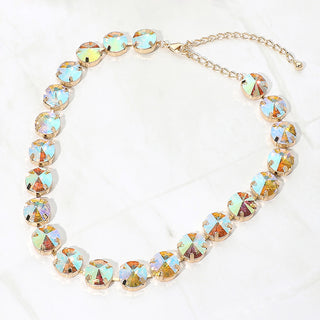 City Light Big Round Stone Tennis Necklace - AB