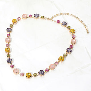 City Light Big & Small Round Stone Tennis Necklace