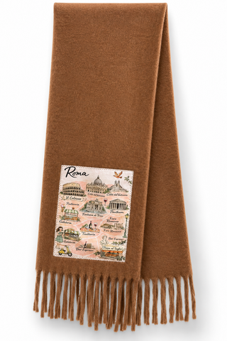 Parisian Postcard Scarf - Brown