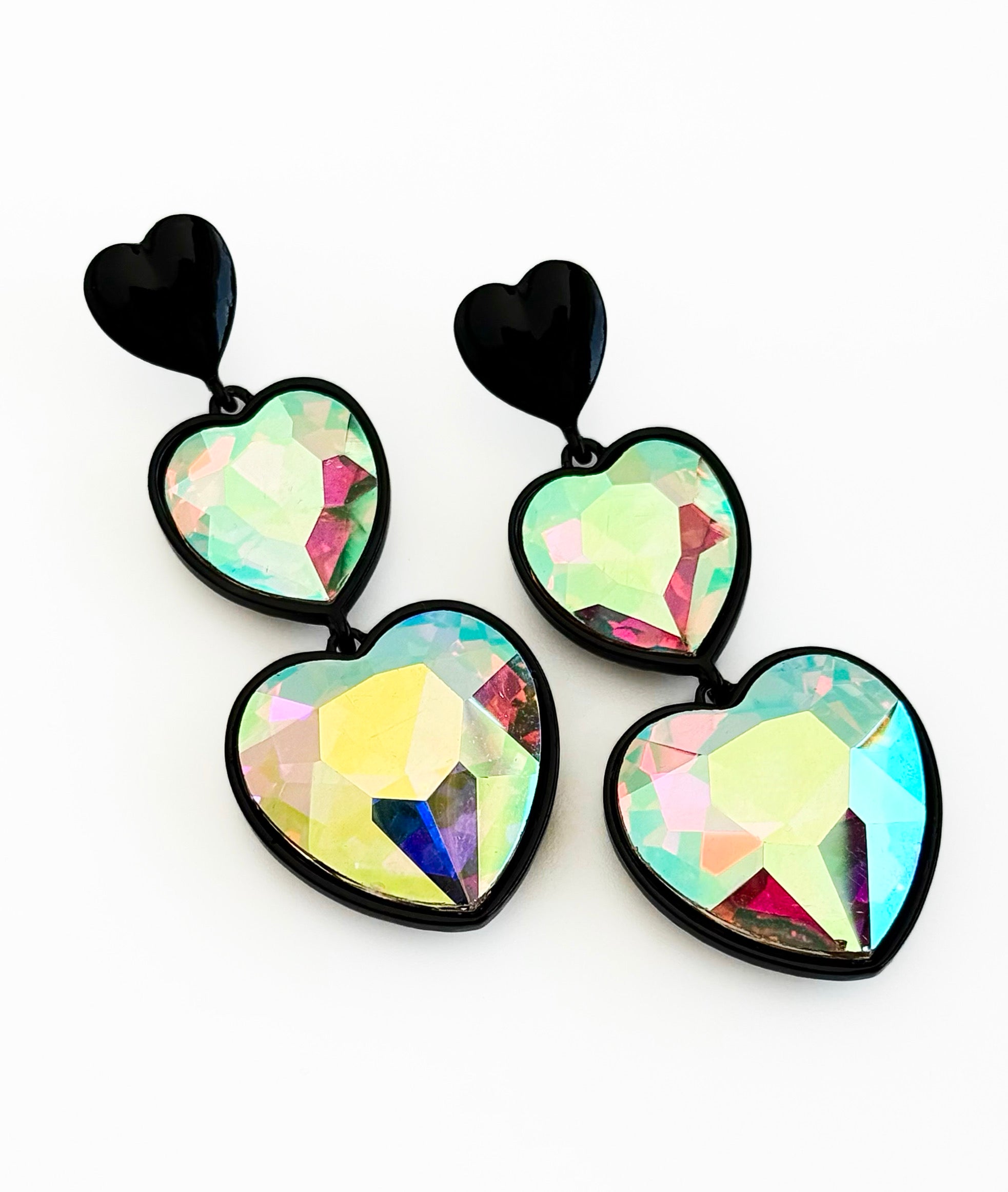 Prism Love Triple Drop Earrings - Black-AB-230 Jewelry-NYW-Coastal Bloom Boutique, find the trendiest versions of the popular styles and looks Located in Indialantic, FL