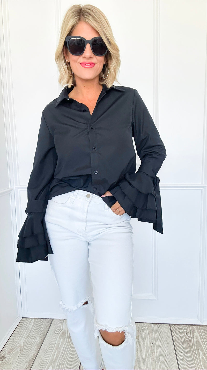 Flamenco Nights Blouse-130 Long Sleeve Tops-Chasing Bandits-Coastal Bloom Boutique, find the trendiest versions of the popular styles and looks Located in Indialantic, FL