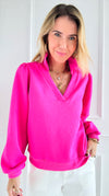 Electric Vibes Textured Top-130 Long Sleeve Tops-Jodifl-Coastal Bloom Boutique, find the trendiest versions of the popular styles and looks Located in Indialantic, FL