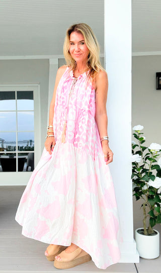 Island Air Italian Dress- Pink