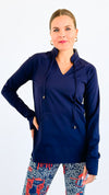 Preppy Pocket Pullover - Navy-130 Long Sleeve Tops-ARYEH-Coastal Bloom Boutique, find the trendiest versions of the popular styles and looks Located in Indialantic, FL