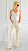 Pinched Stretch Cargo Pants-170 Bottoms-SMOKE RISE RED-Coastal Bloom Boutique, find the trendiest versions of the popular styles and looks Located in Indialantic, FL