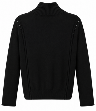 Half Zip Collared Sweater - Black