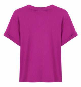 Rolled Sleeve Lounge Top - Berry