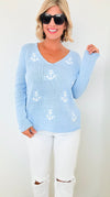 Maritime Dreams Knit Sweater-140 Sweaters-Miracle-Coastal Bloom Boutique, find the trendiest versions of the popular styles and looks Located in Indialantic, FL