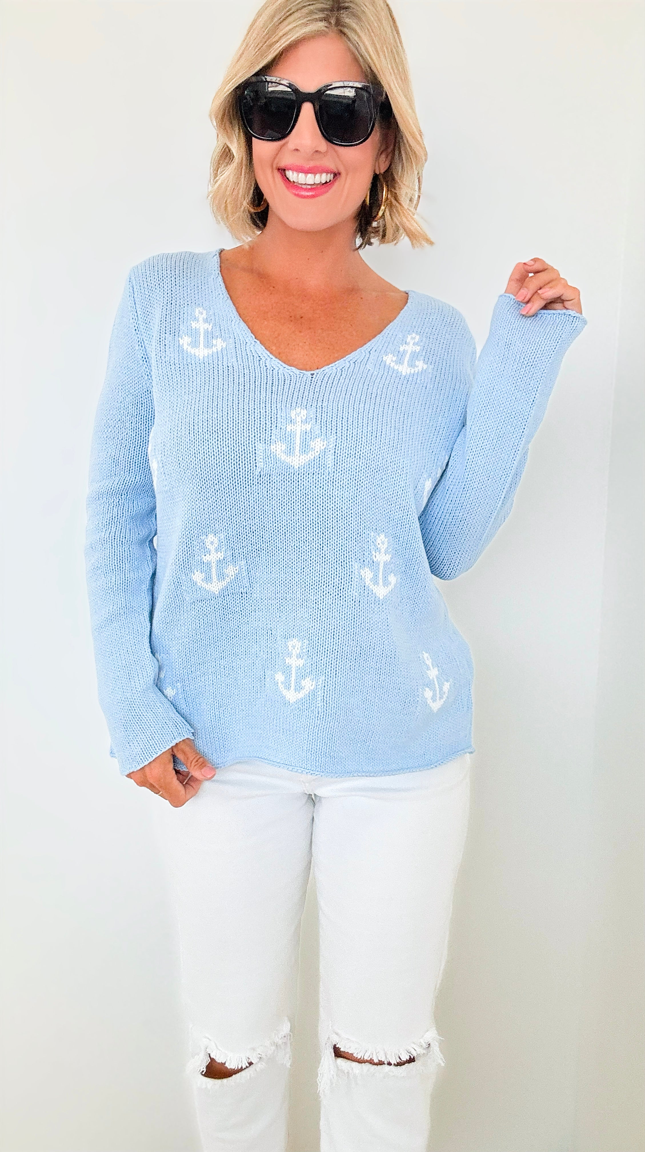 Maritime Dreams Knit Sweater-140 Sweaters-Miracle-Coastal Bloom Boutique, find the trendiest versions of the popular styles and looks Located in Indialantic, FL