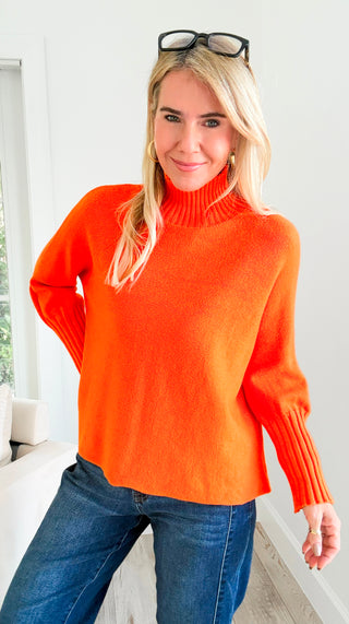 Break Free Long Sleeve Italian Sweater - Orange