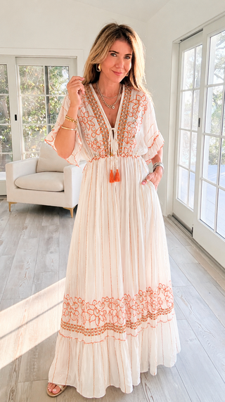 Paradise Embroidered Maxi Dress