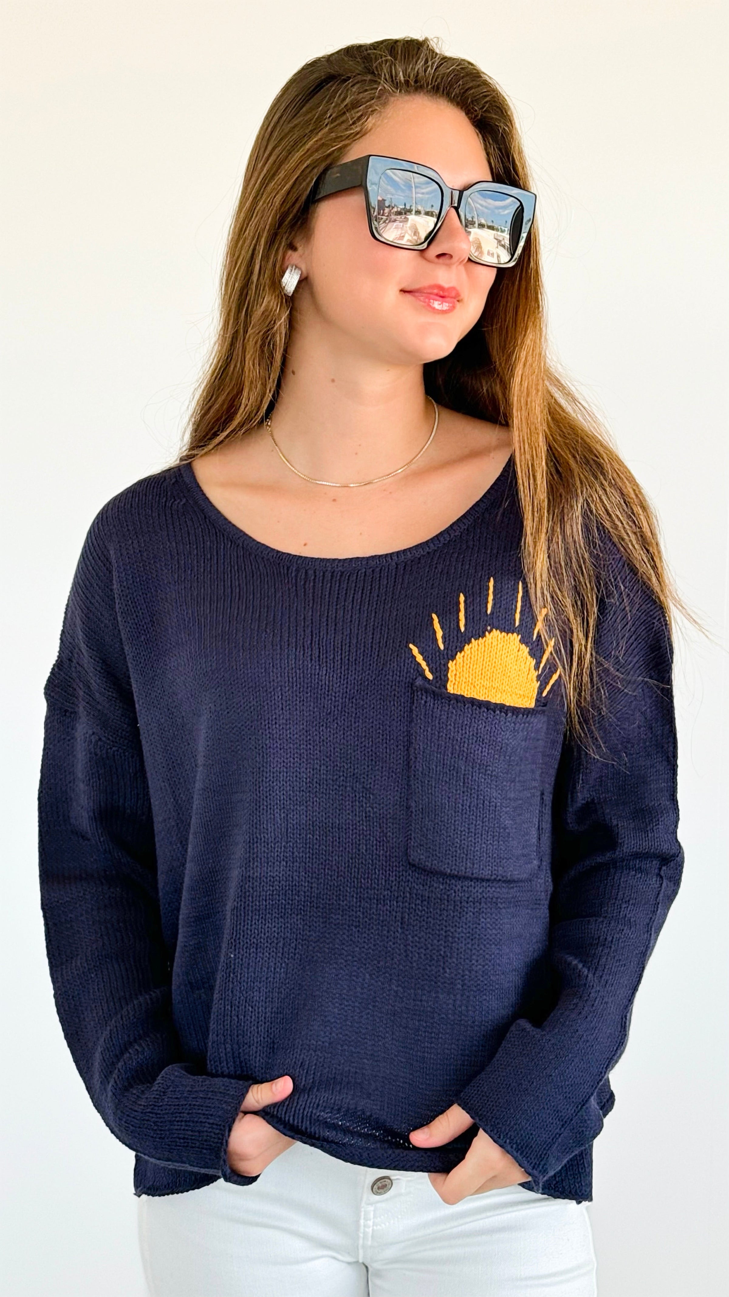 Golden Hour Knit Sweater-140 Sweaters-MIRACLE-Coastal Bloom Boutique, find the trendiest versions of the popular styles and looks Located in Indialantic, FL