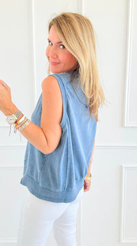 Faded Pulse Sleeveless Sweatshirt-100 Sleeveless Tops-RAE MODE-Coastal Bloom Boutique, find the trendiest versions of the popular styles and looks Located in Indialantic, FL