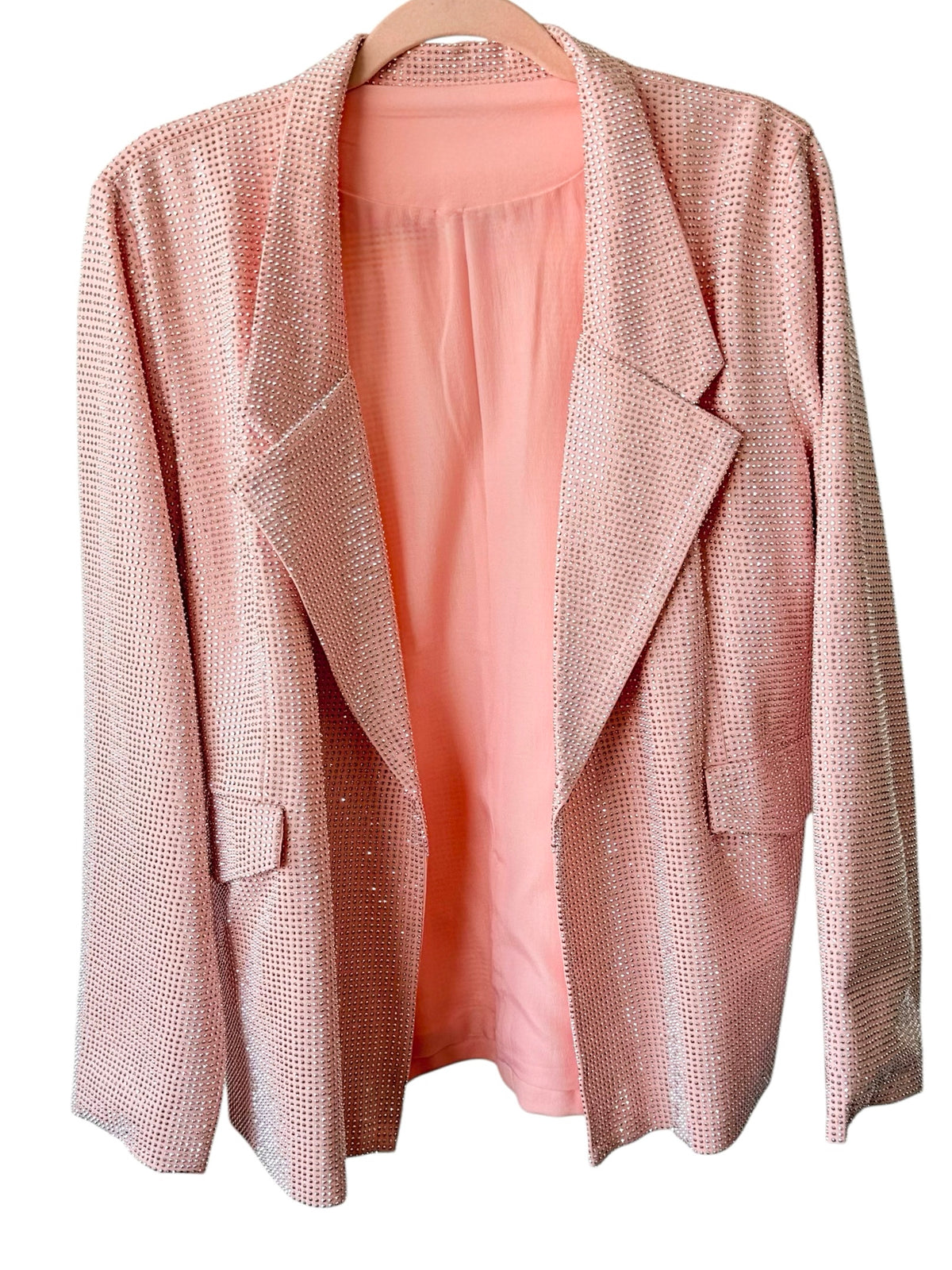 Starlit Open Front Blazer - Pink-160 Jackets-7Mango7-Coastal Bloom Boutique, find the trendiest versions of the popular styles and looks Located in Indialantic, FL