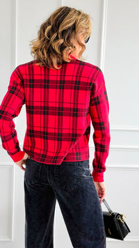 Aspen Après Ski Plaid Cardigan-150 Cardigans/Layers-White Birch-Coastal Bloom Boutique, find the trendiest versions of the popular styles and looks Located in Indialantic, FL