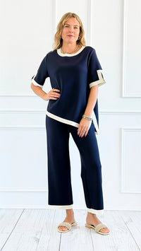 Sailor Trim Wide-Leg Pants-170 Bottoms-Joh Apparel-Coastal Bloom Boutique, find the trendiest versions of the popular styles and looks Located in Indialantic, FL