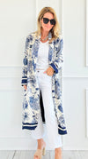 Adorable Italian Long Jacket- Navy-160 Jackets-K2-Coastal Bloom Boutique, find the trendiest versions of the popular styles and looks Located in Indialantic, FL